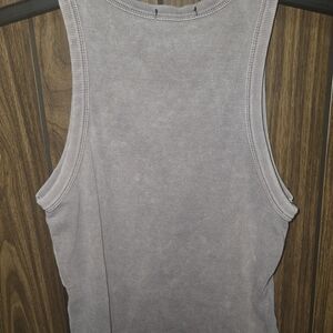 Stylish Gray Ribbed Women's Crop Top